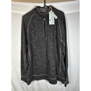 Tommy Bahama Golf Pullover Reversible 1/2 Zip XL Gray Black NWT MSRP $115